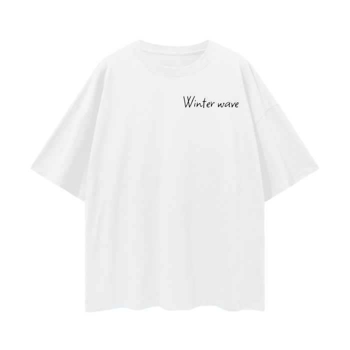 Winter Wave surfboard oversized white t-shirt